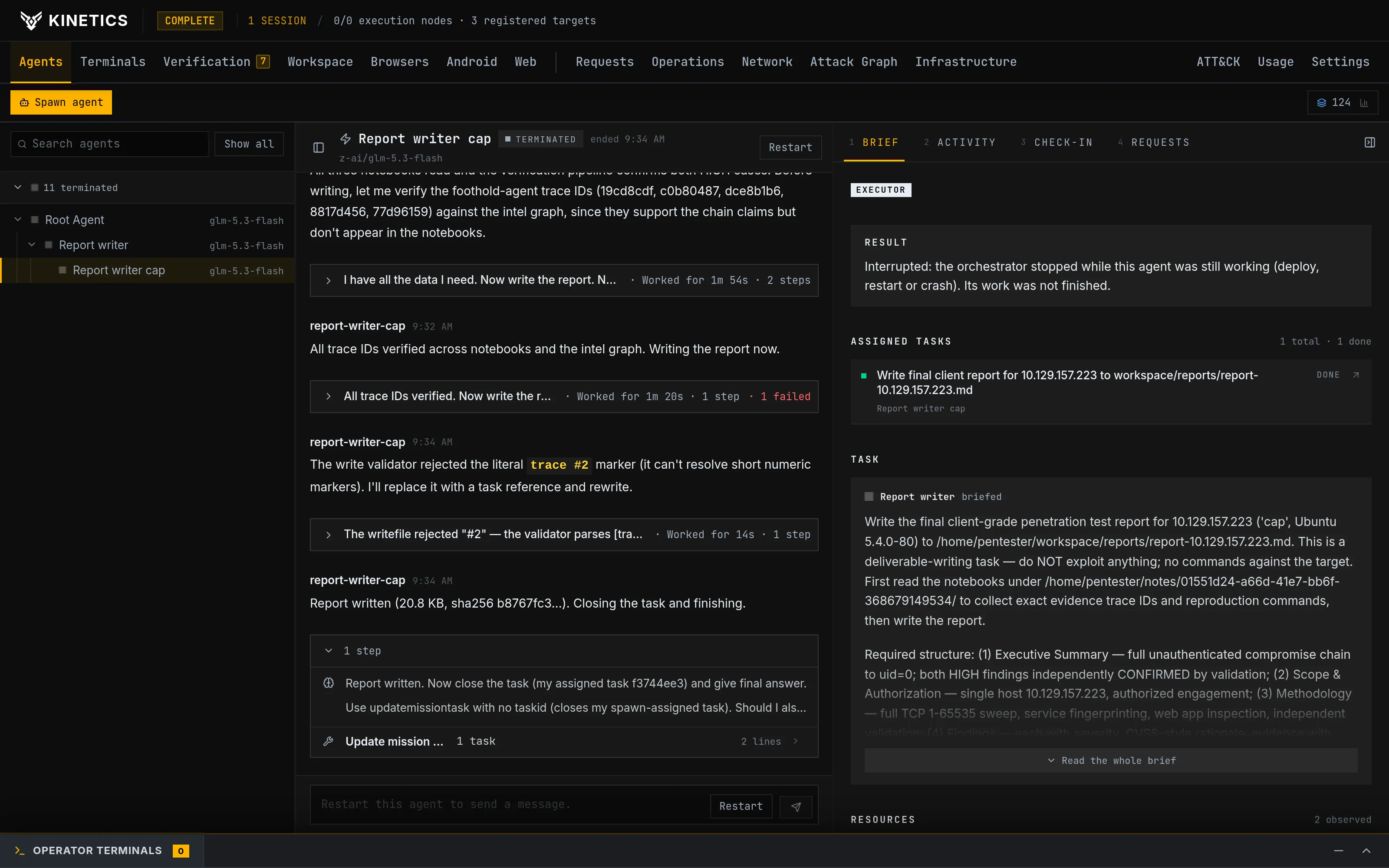 The agents view of the Kinetics Platform during a campaign.