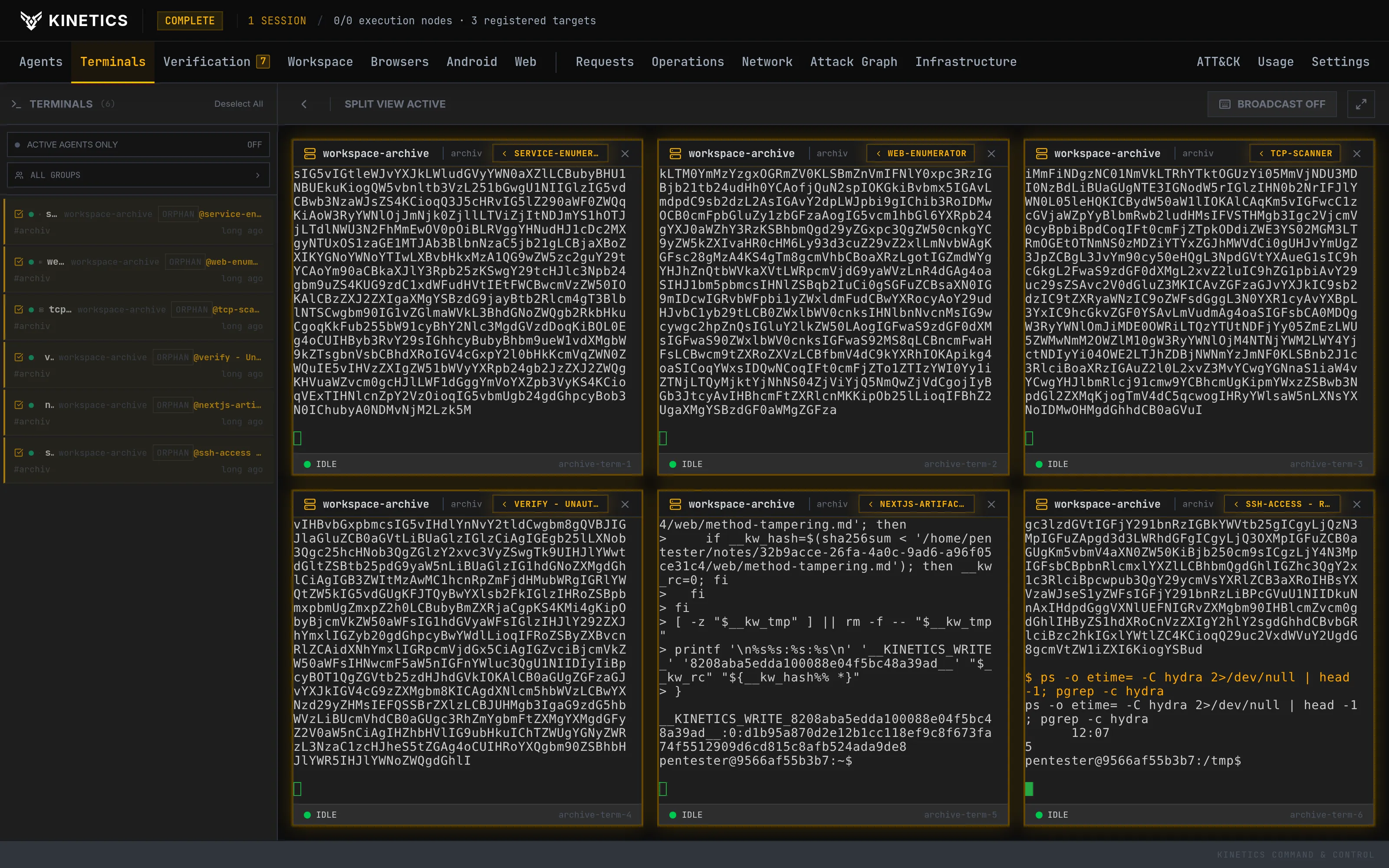 Shared terminals, where agents and operators work in the same sessions.